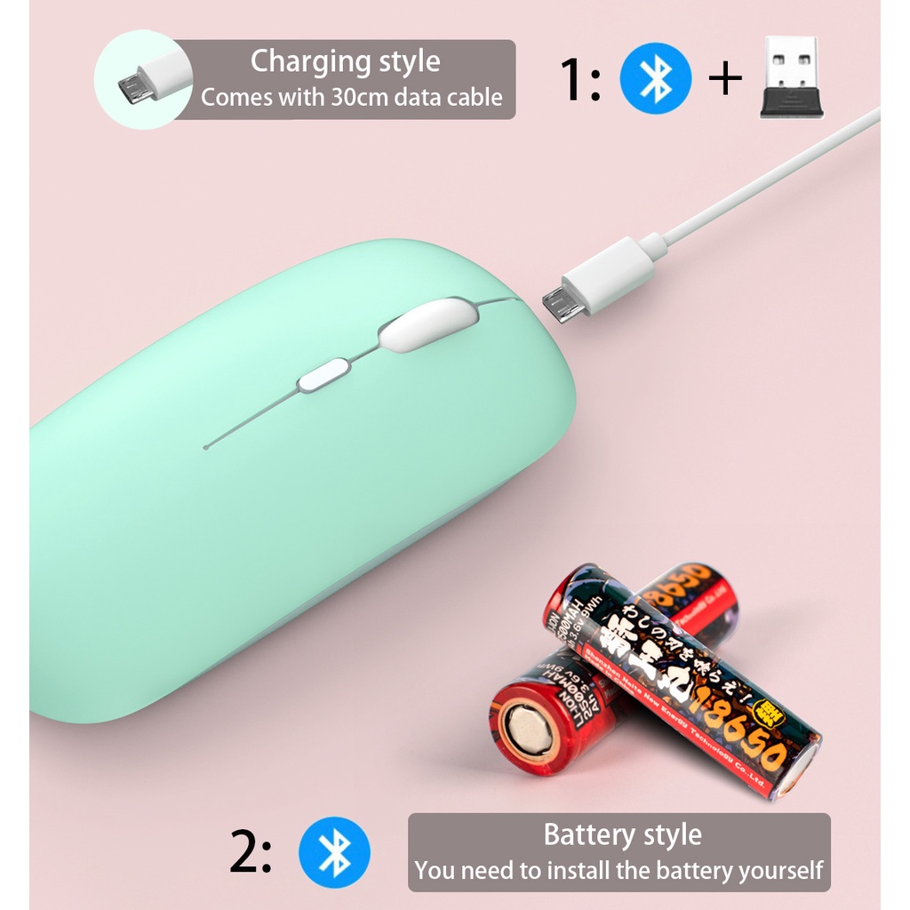 Chuột Bluetooth Không Dây 2 Trong 1 Loại Bỏ Tiếng Ồn Cho iPad / Điện Thoại / Laptop / Máy Tính Bảng / Android / iOS