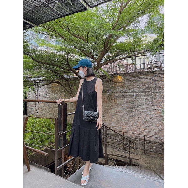 SHU SHI - Váy Sát Nách Xếp Ly Linen