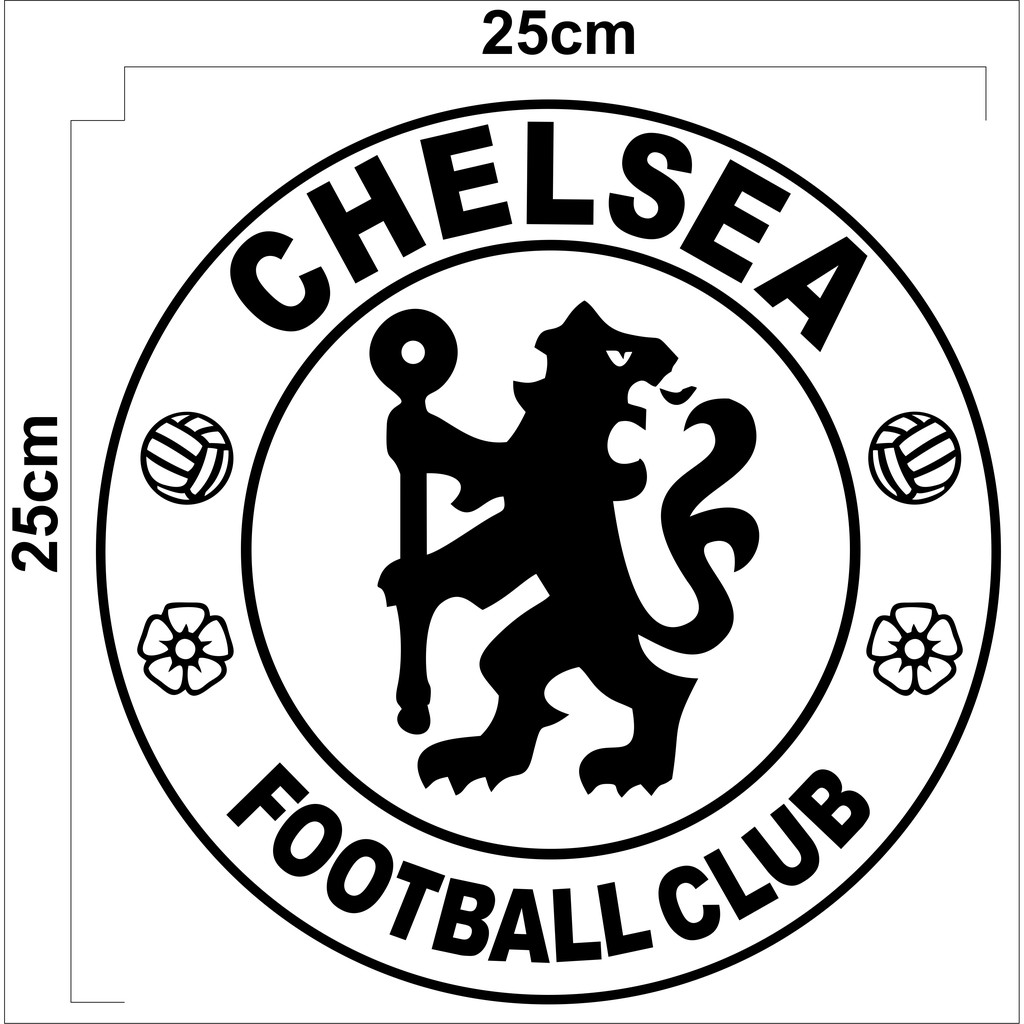 Miếng dán hình logo Chelsea trang trí cửa kính xe hơi