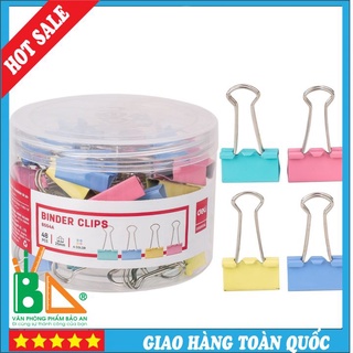 Hộp 48c kẹp bướm kẹp màu 25mm deli 8554