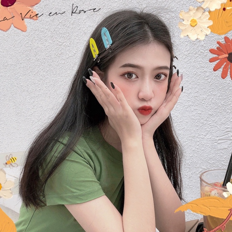 Kẹp Tóc Không Đường May Màu Sắc Ngọt Ngào Phong Cách Hàn Quốc Cho Nữ
