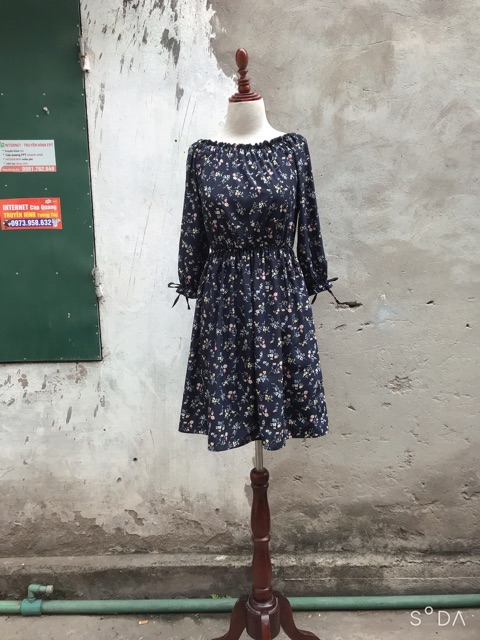 váy nhún vai có nơ tay(hàng có sẵn-kèm ảnh thật) | BigBuy360 - bigbuy360.vn