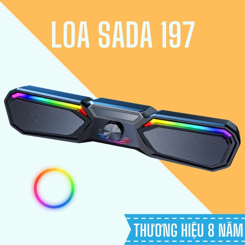 Loa Soundbar - Loa Máy Tính SaDa V197- Tích Hợp Bluetooth - Led RGB Tuỳ Chọn Đổi Màu Siêu Ngầu