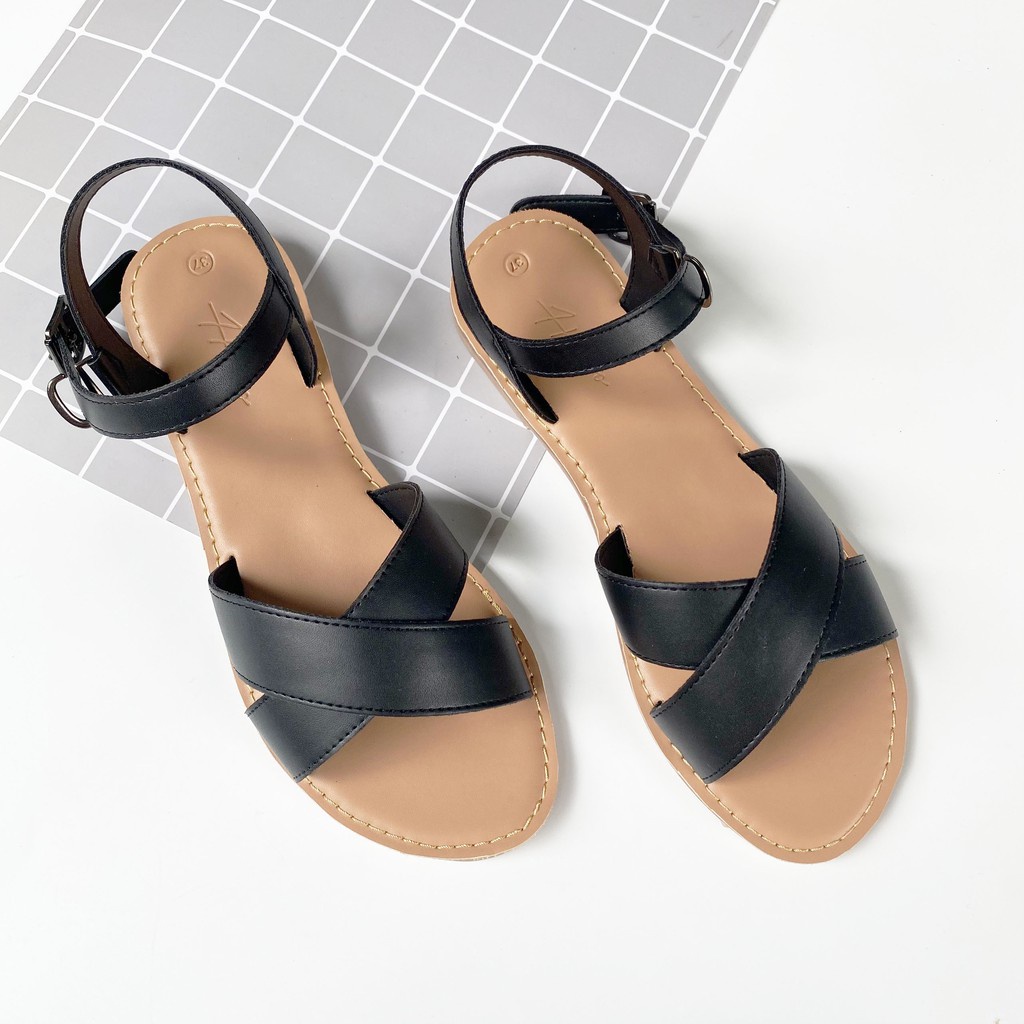 Giày Sandal Nữ Đế Bệt Đi Học Có Quai Hậu Xinh Xắn S01