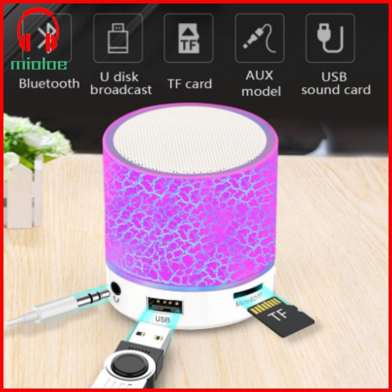  🔥 ｛Khuyến mãi hấp dẫn｝Loa di động LED đầy màu sắc hỗ trợ Bluetooth / USB / AUX / TF Card / FM  Ishop