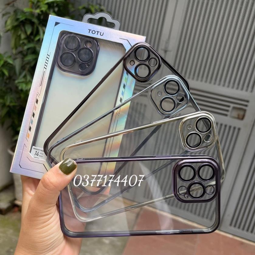 Ốp lưng TOTU viền màu cho iPhone 14, 14 Pro, 14 Plus, 14 Pro Max bảo vệ cụm và mắt Camera siêu đẹp
