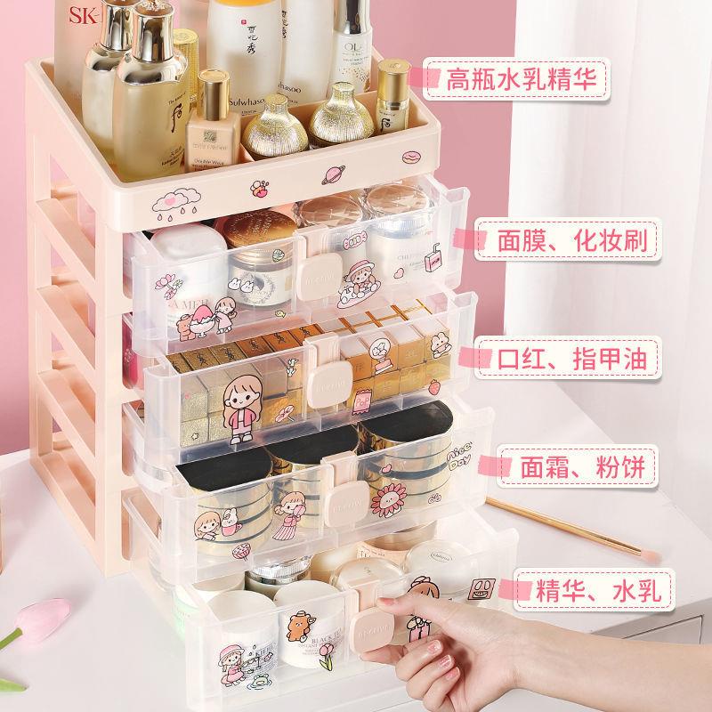 Hộp Đựng Đồ Trang Điểm/Trang Sức Để Bàn Nhiều Ngăn Tiện Lợi
