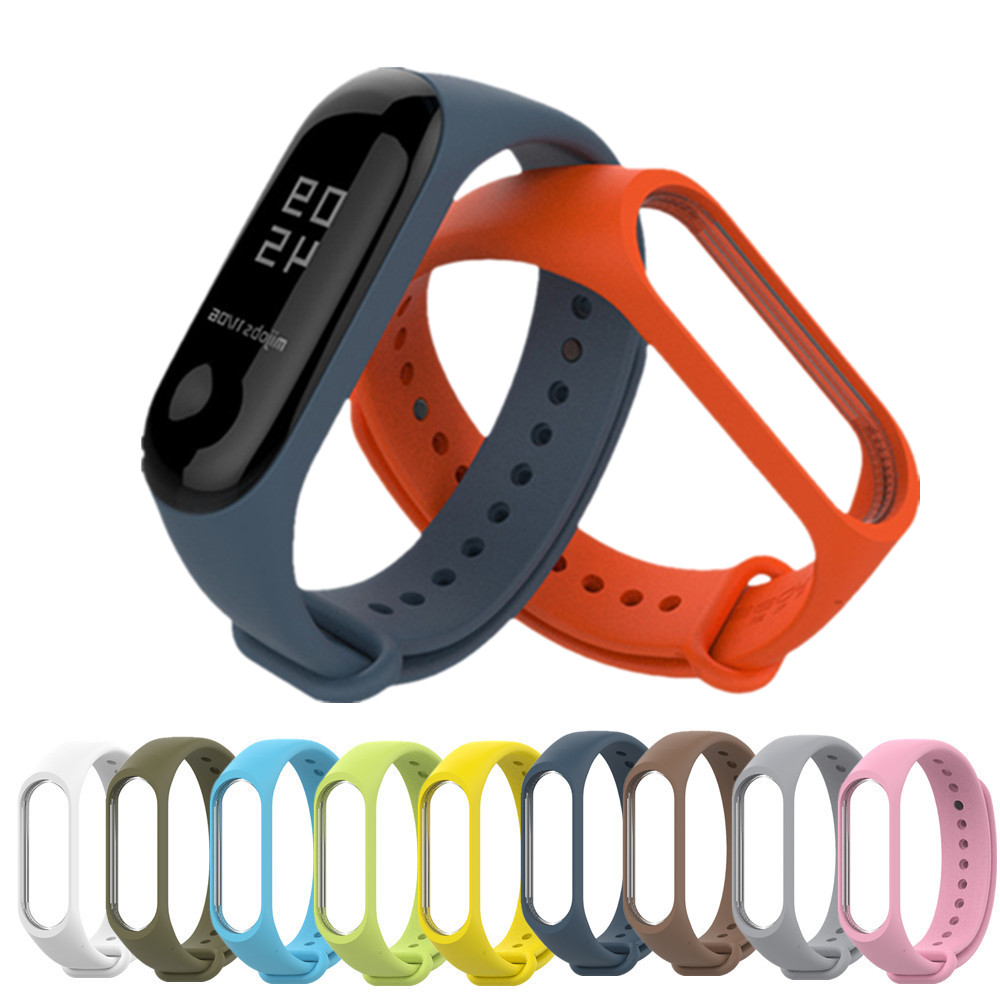 Dây đeo silicon màu trơn thay thế cho Xiaomi Mi Band 4 / 3