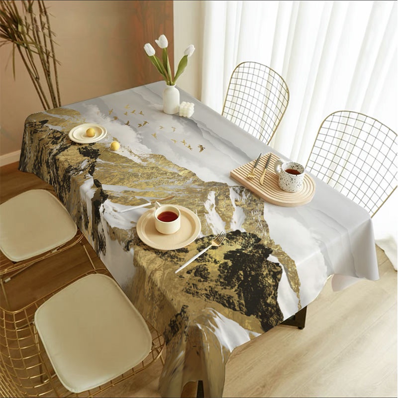 Phong Cách Bắc âu Khăn Trải Bàn Hình Chữ Nhật Sơn Mô Hình Núi Khăn Trải Bàn ánh Sáng Nhà Sang Trọng Khăn Trải Bàn Phòng Khách Cà Phê Khăn Trải Bàn