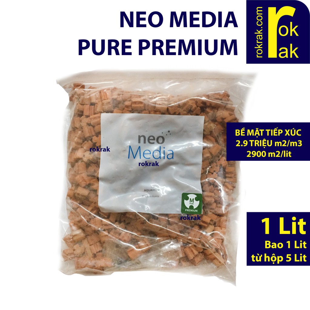 Vật liệu lọc Neo Media - Pure Premium bịch 1Lit - cho bể thủy sinh hồ cá
