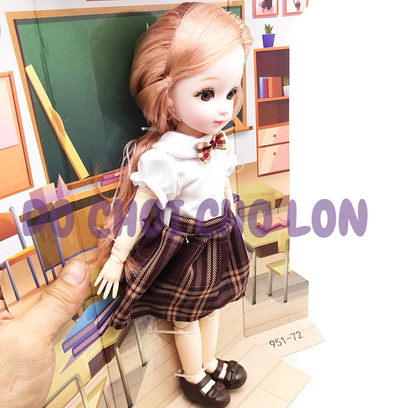 Đồ chơi búp bê baby bé gái có khớp nối tay chân mắt thủy tinh 951-72