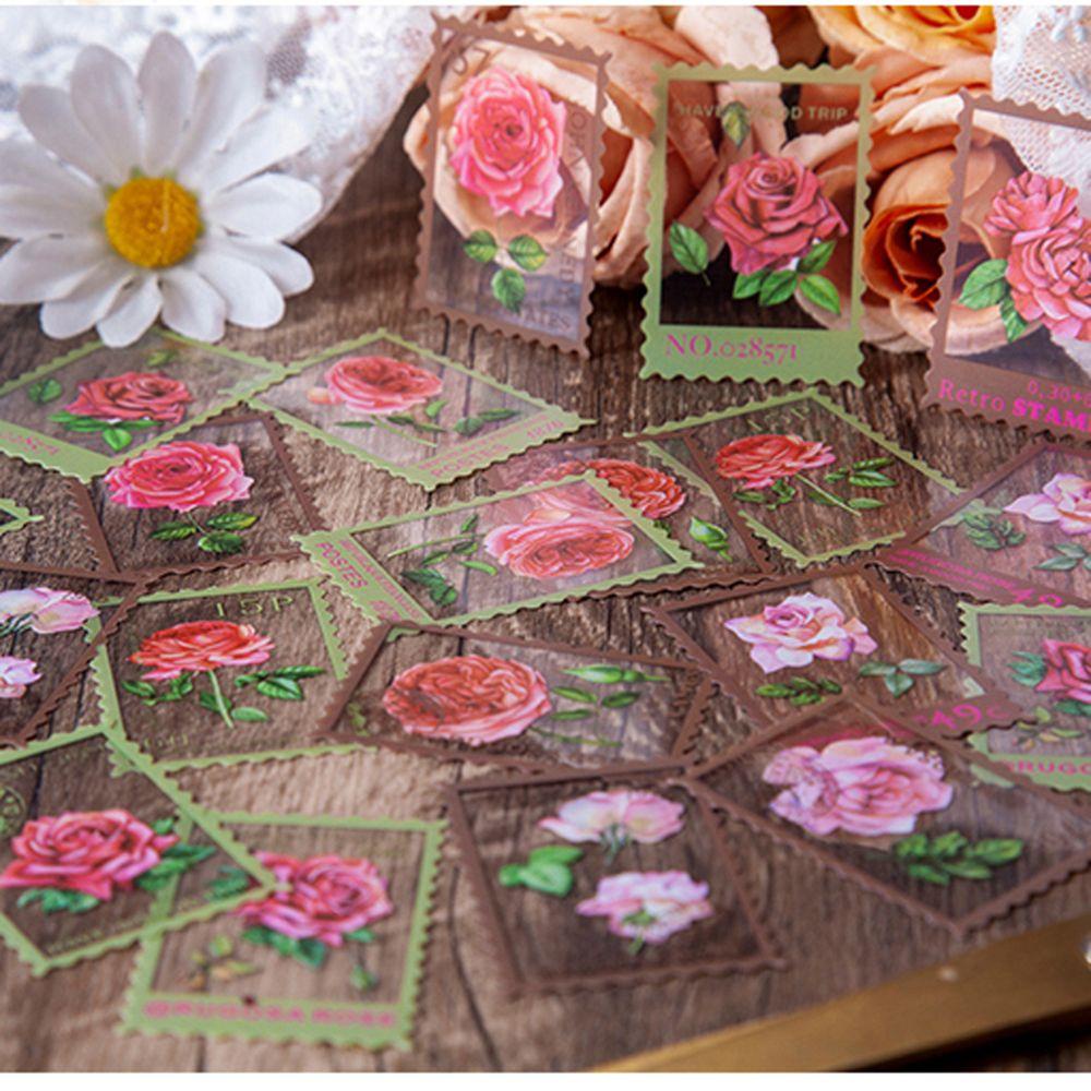 Nhãn Dán Trong Suốt Hình Hoa Trang Trí Sổ Tay DIY