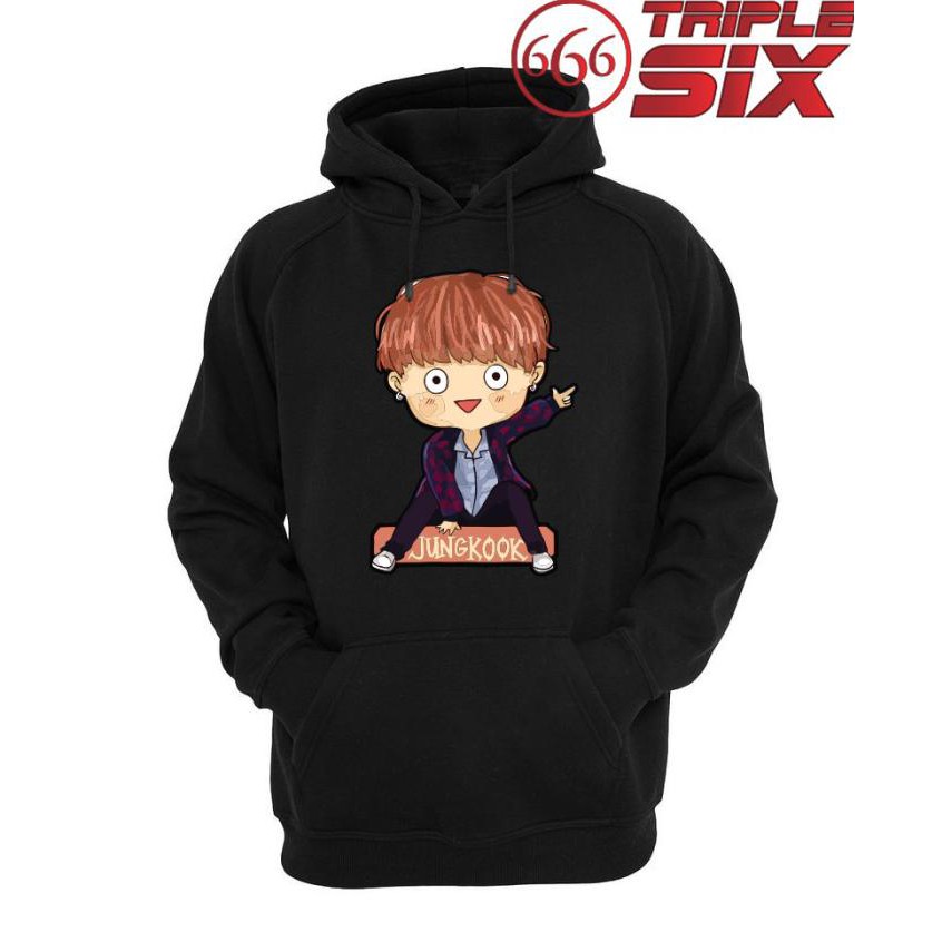 Áo Khoác Hoodie In Hình Bts Jungkook Chibi