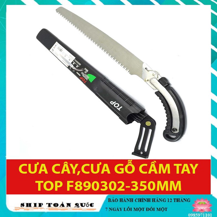 Cưa cây, cưa gỗ cầm tay 350mm Top - F890302 (có bao đựng)