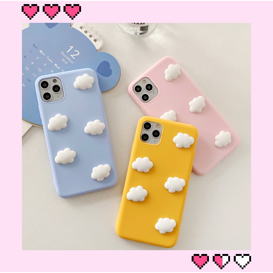 Ốp điện thoại TPU mềm hình đám mây 3D dành cho IPHONE 12 Mini 6 6s 7 8 Plus 12 Pro Max X XR XS 11 Pro