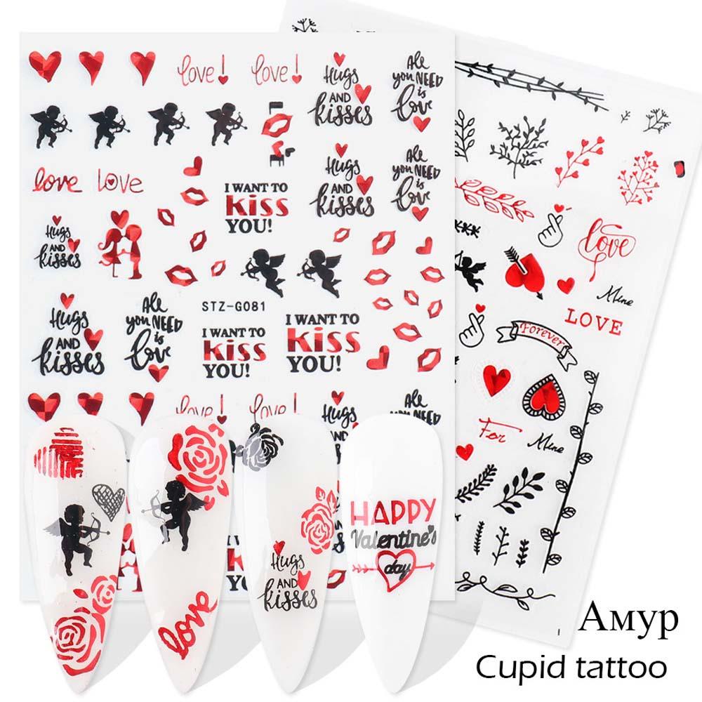Miếng Dán Trang Trí Móng Tay 3D Cho Ngày Valentine