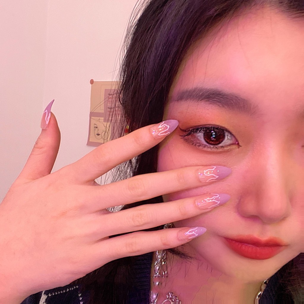 Bộ 24 móng tay giả phong cách Châu Âu  SẴN KEO DÁN