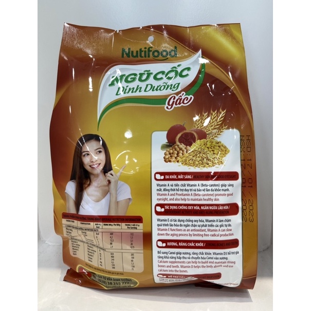 Ngũ Cốc Dinh Dưỡng Gấc Nutifood Túi 500g /20 gói x 25g
