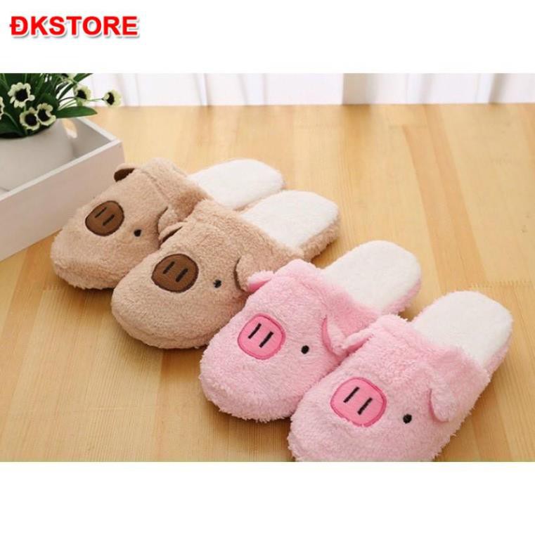 Dép Bông Đi Trong Nhà Mặt Lợn Siêu Ỉn Cute Siêu Ấm - ĐKSTORE