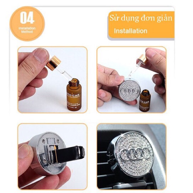 Nước hoa cài cửa gió xe hơi có logo hãng xe