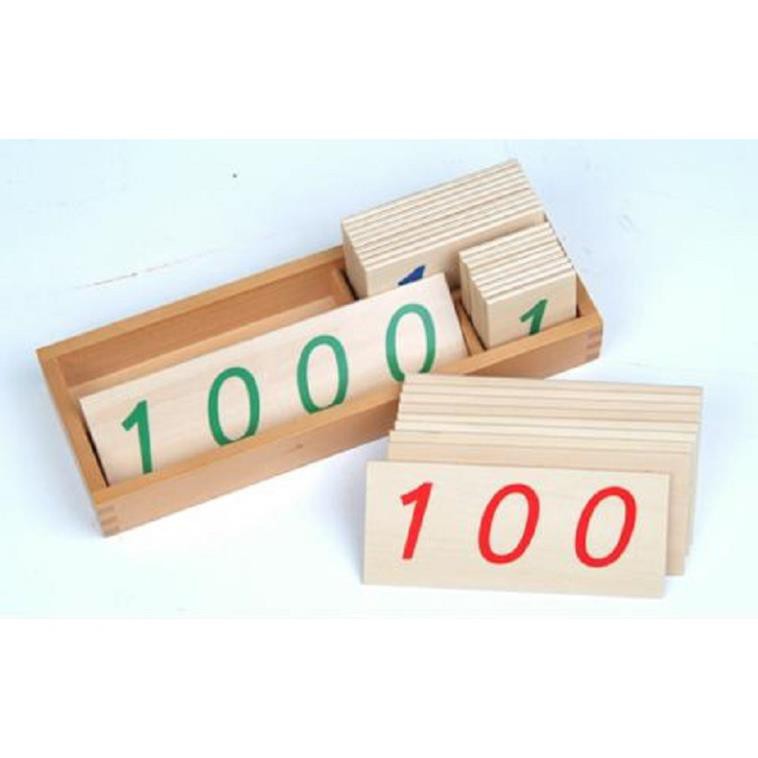 Giáo Cụ Montessori - Bộ Thẻ Số từ 1 Đến 9000 cỡ nhỏ