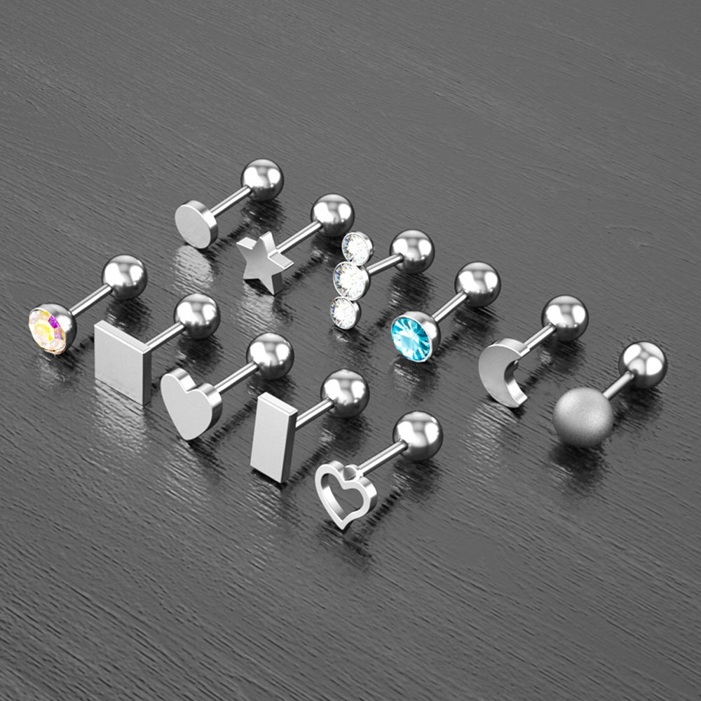 Khuyên xỏ sụn tai bằng thép 17 kiểu dáng thời trang