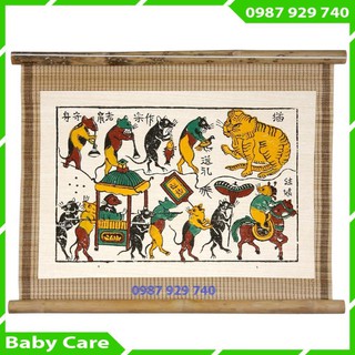 - Bức Đám Cưới Chuột - không khung tranh - Dong Ho folk paintings - Viet Nam national cultural heritage