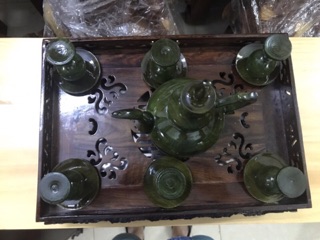 Bộ bình rượu gỗ đổi màu
