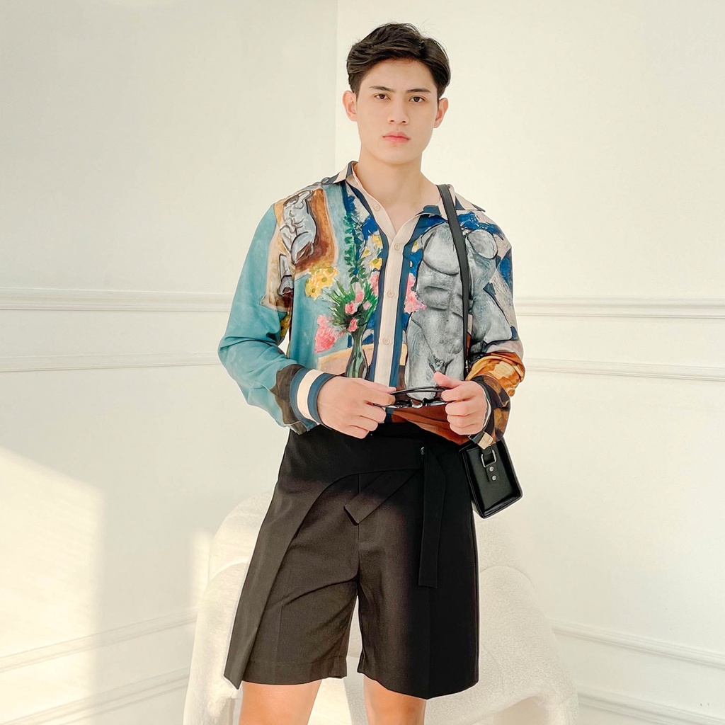 BLANKESPACE Áo Sơ Mi Tay Dài Tortune Shirt Hình In Lụa Kỹ Thuật Số Độc Quyền Thời Trang Nam Nữ Unisex