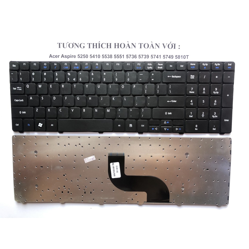 Bàn Phím Cho Acer Aspire 5810 5810T 5560 5560G 5552G 7745G 5740 5738 Bảo Hành Toàn Quốc 12 Tháng