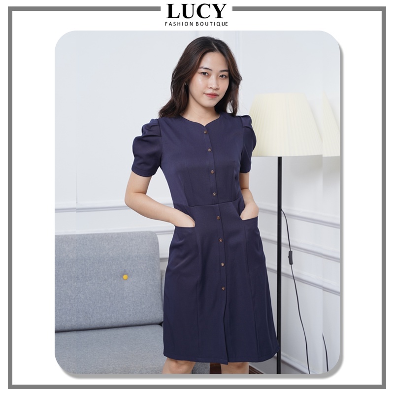 Váy Suông V41, Cổ Tròn Dáng Dài Tôn Dáng, Vai Kaki Cao Cấp