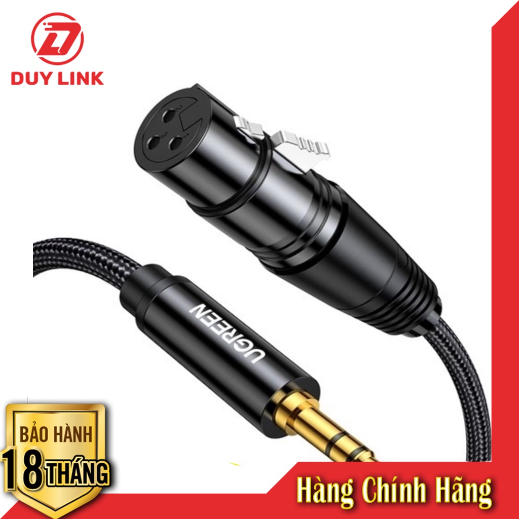 Ugreen 20244 2M Màu đen Cáp âm thanh 3.5 sang Xlr AV182 cao cấp , chính hãng