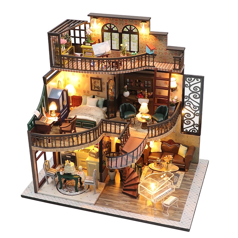 Mô hình nhà gỗ lắp ghép DIY Nhà búp bê Roombox Dream Building Pavilion / Mã: M2132