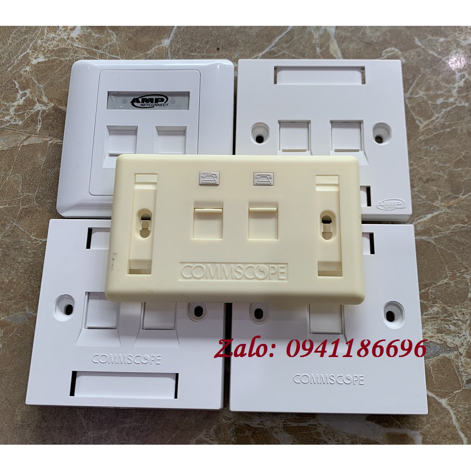 Mặt nạ outlet 2 cổng CommScope AMP