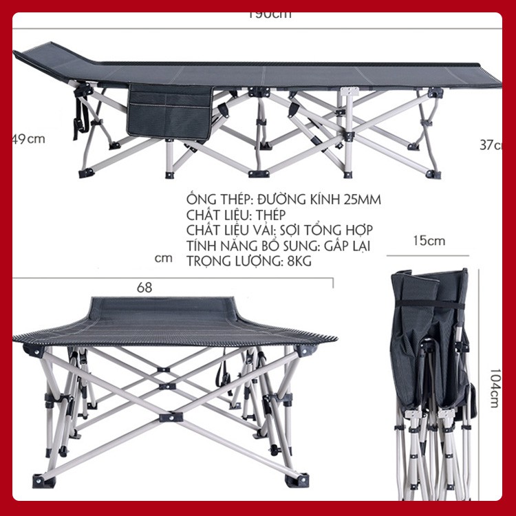 Giường ngủ Văn Phòng, Cắm Trại. Nhỏ gọn, tiện lợi, dễ dàng di mang theo