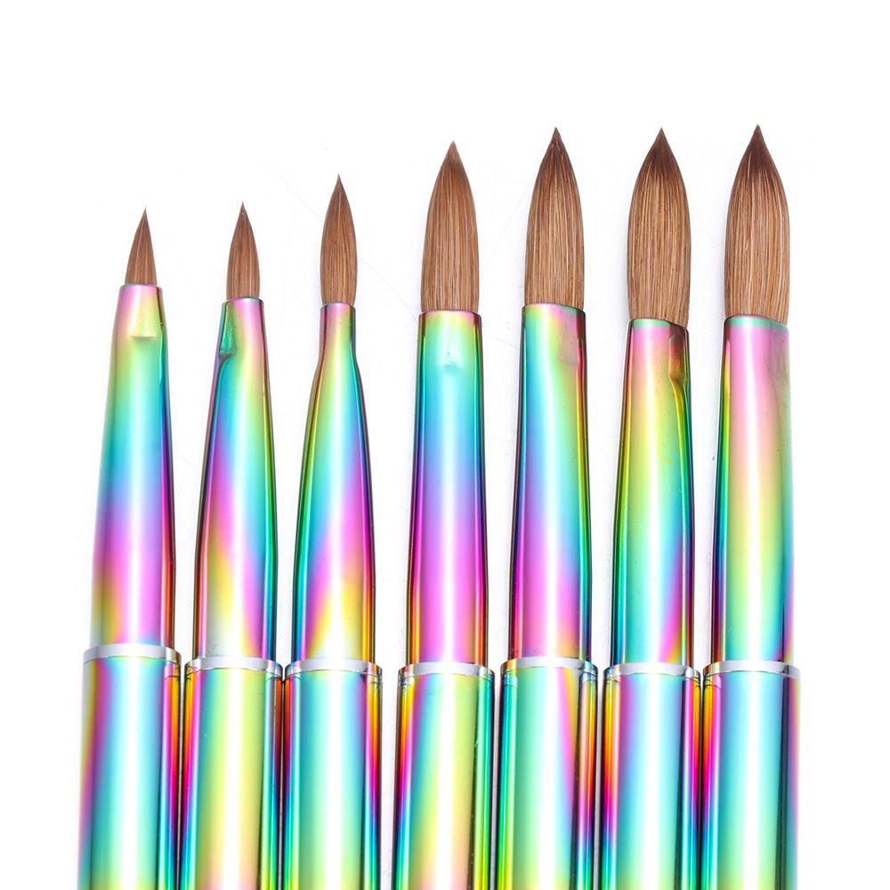 FANS tóc chồn Bàn chải nghệ thuật móng tay gradient đầy màu sắc được sơn dụng cụ