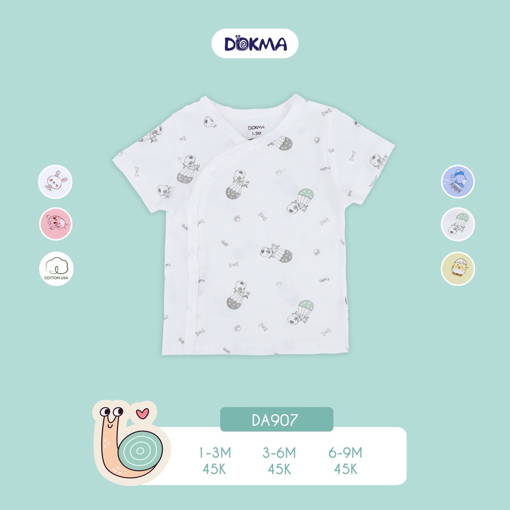 Áo cài lệch cộc tay Dokma DA907