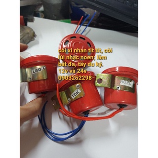 Còi tít tít _xi nhan - còi lùi ô tô xe máy 12v- 24v có clip tets còi. còi đỏ