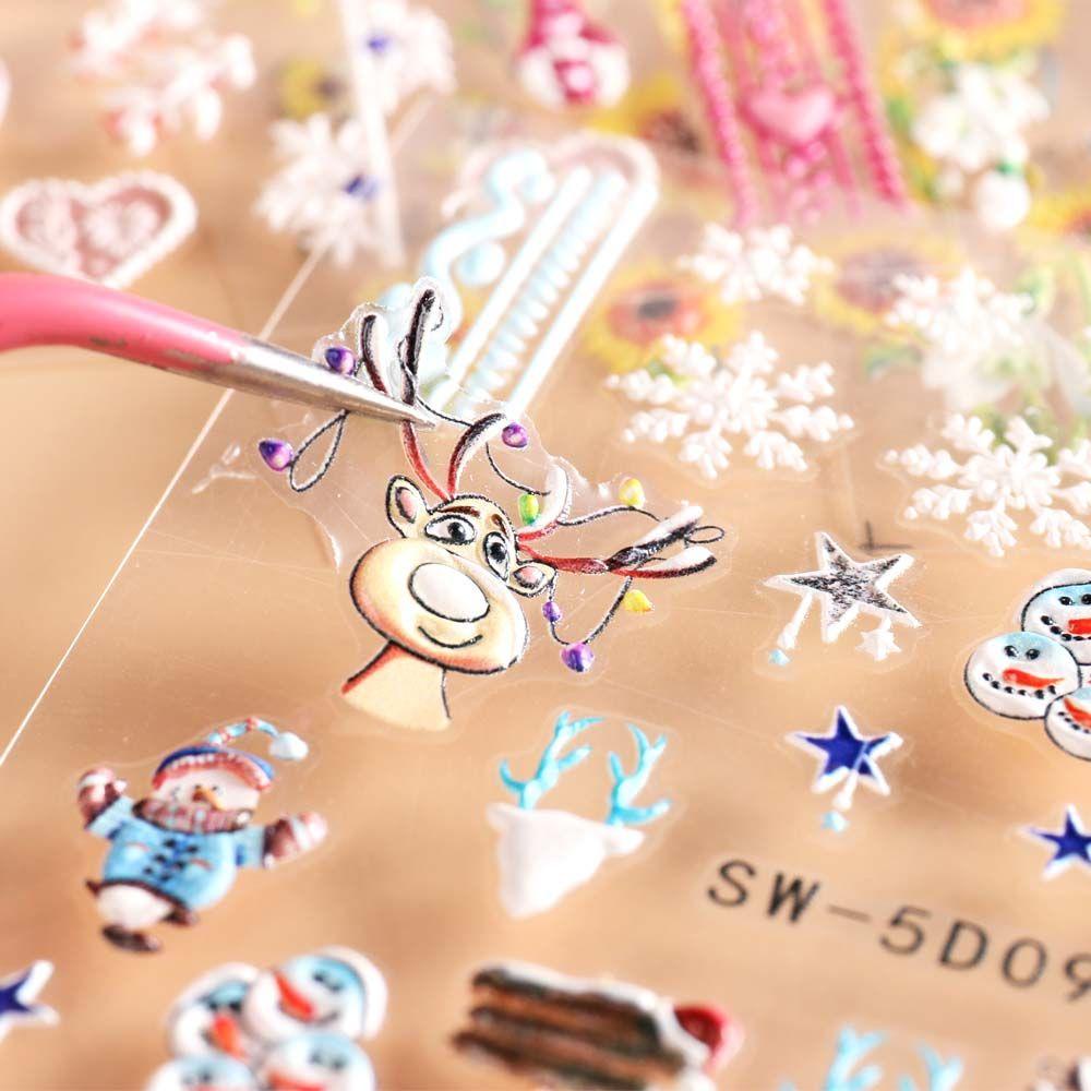 Miếng Dán Trang Trí Móng Tay Họa Tiết Giáng Sinh / Vỏ Sò / Bông Tuyết Xinh Xắn DIY