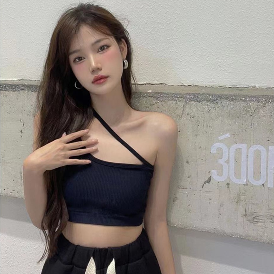 Áo croptop không tay dáng ôm màu trơn gợi cảm cho nữ