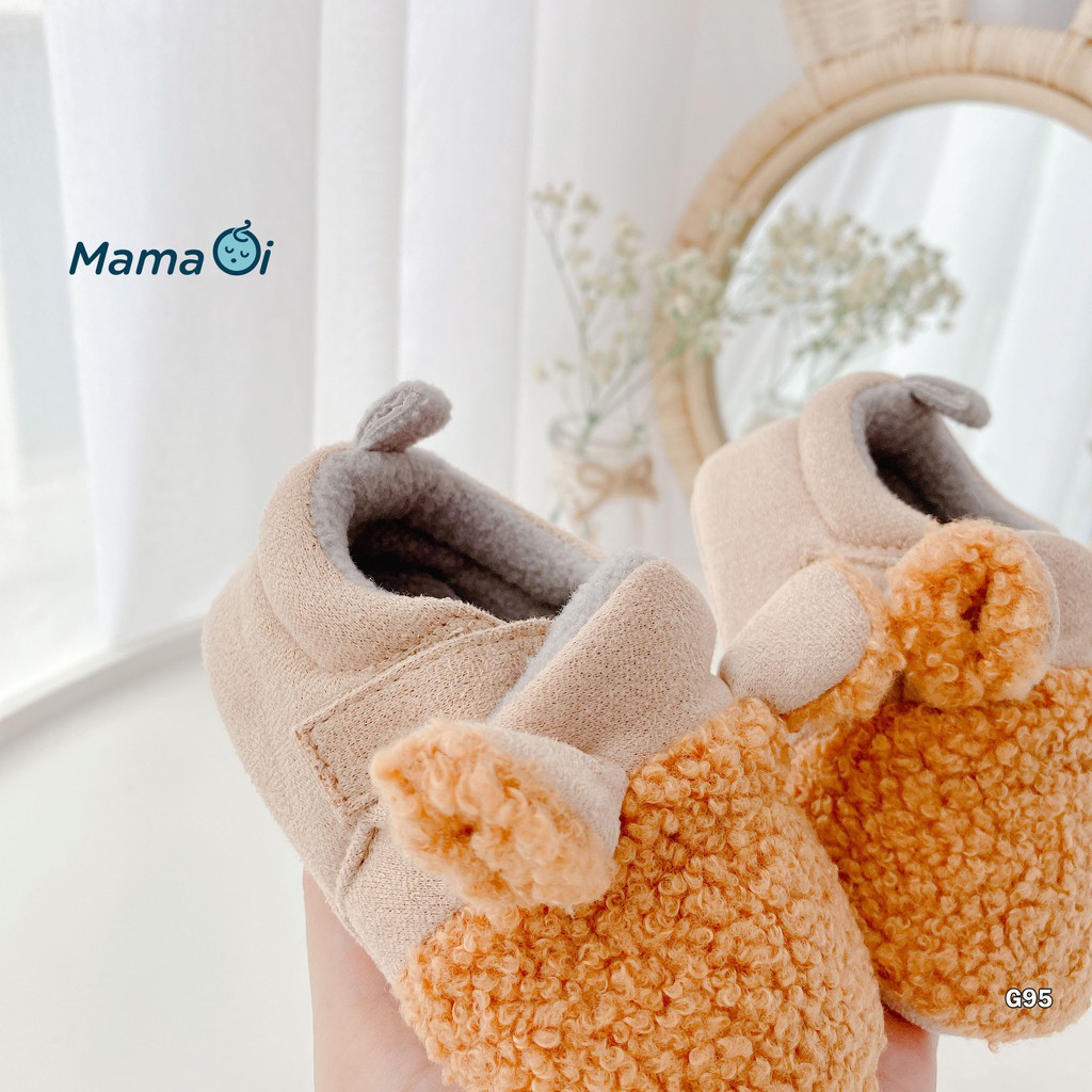 Giày boot lông cừu màu vàng tập đi mềm mại êm chân cho bé của Mama ơi - Thời trang cho bé