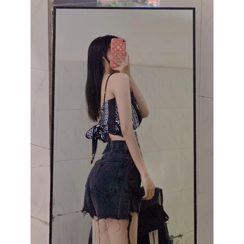 [SẴN] Áo yếm lụa họa tiết buộc nơ lưng siêu xinh đi biển du lịch hè 2021 | BigBuy360 - bigbuy360.vn