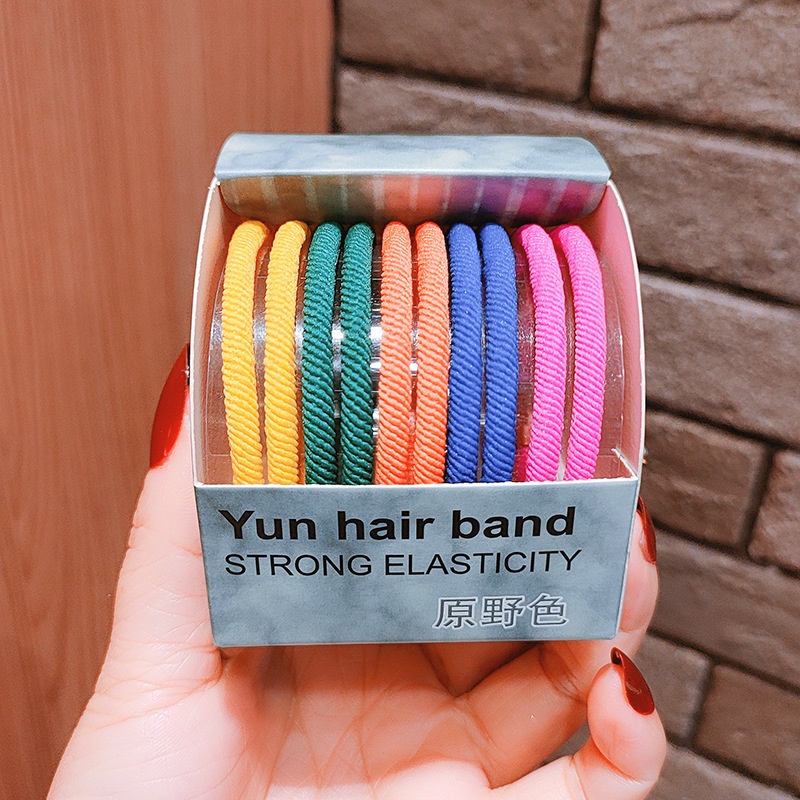 Set 8-10 sợi thun cột tóc nhiều kiểu dáng màu sắc cho nữ bao đẹp