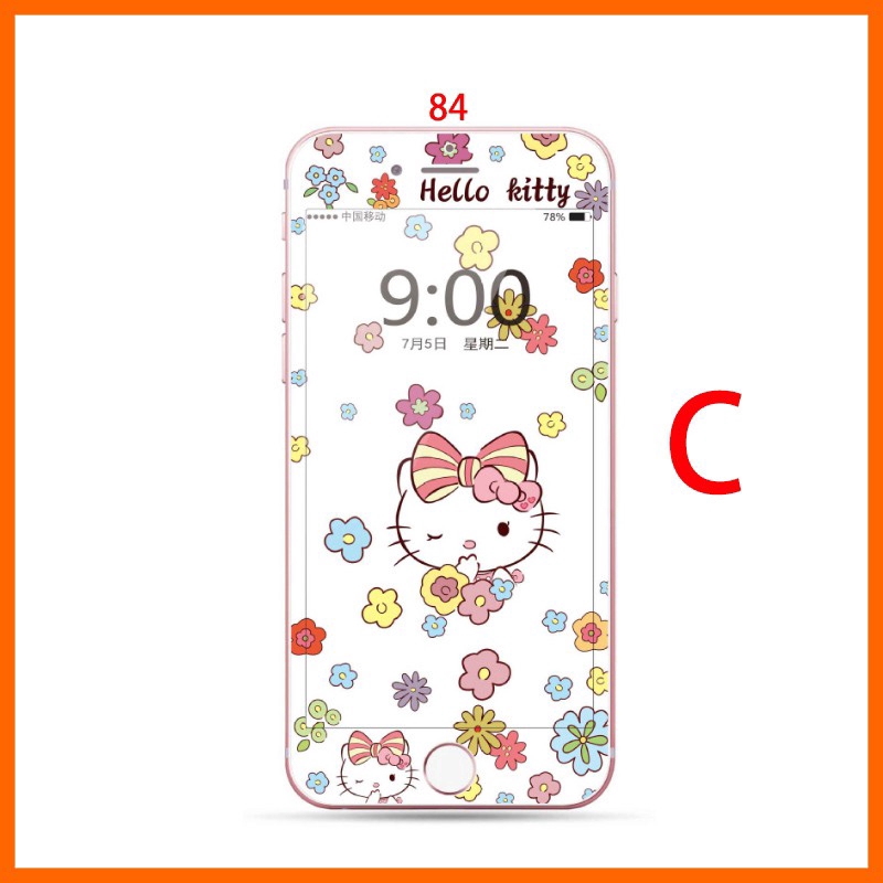 Kính cường lực iPhone 6 7 8 plus SE Hello Kitty đáng yêu Miếng dán màn hình