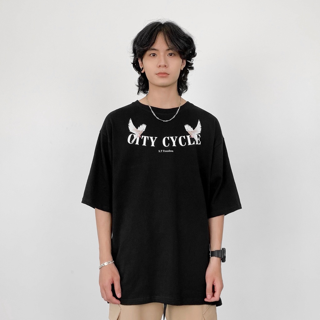 Áo thun tay lỡ Doves City Cycle - Áo thun cotton nam nữ Angel Devil form rộng Unisex chính hãng Local Brand | BigBuy360 - bigbuy360.vn