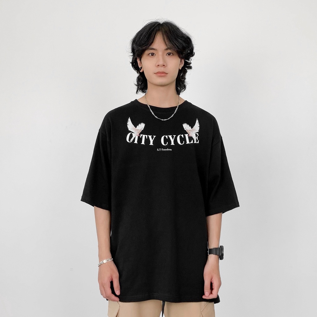 Áo thun tay lỡ Doves City Cycle - Áo thun cotton nam nữ Angel Devil form rộng Unisex chính hãng Local Brand