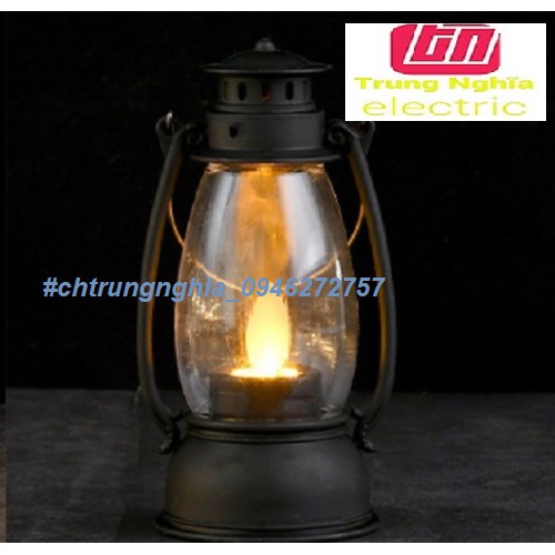 ĐÈN DẦU NẾN LED PHONG CÁCH CỔ ĐIỂN CAO 13CM TIM ĐÈN LẮC LƯ (ĐÃ KÈM PIN)