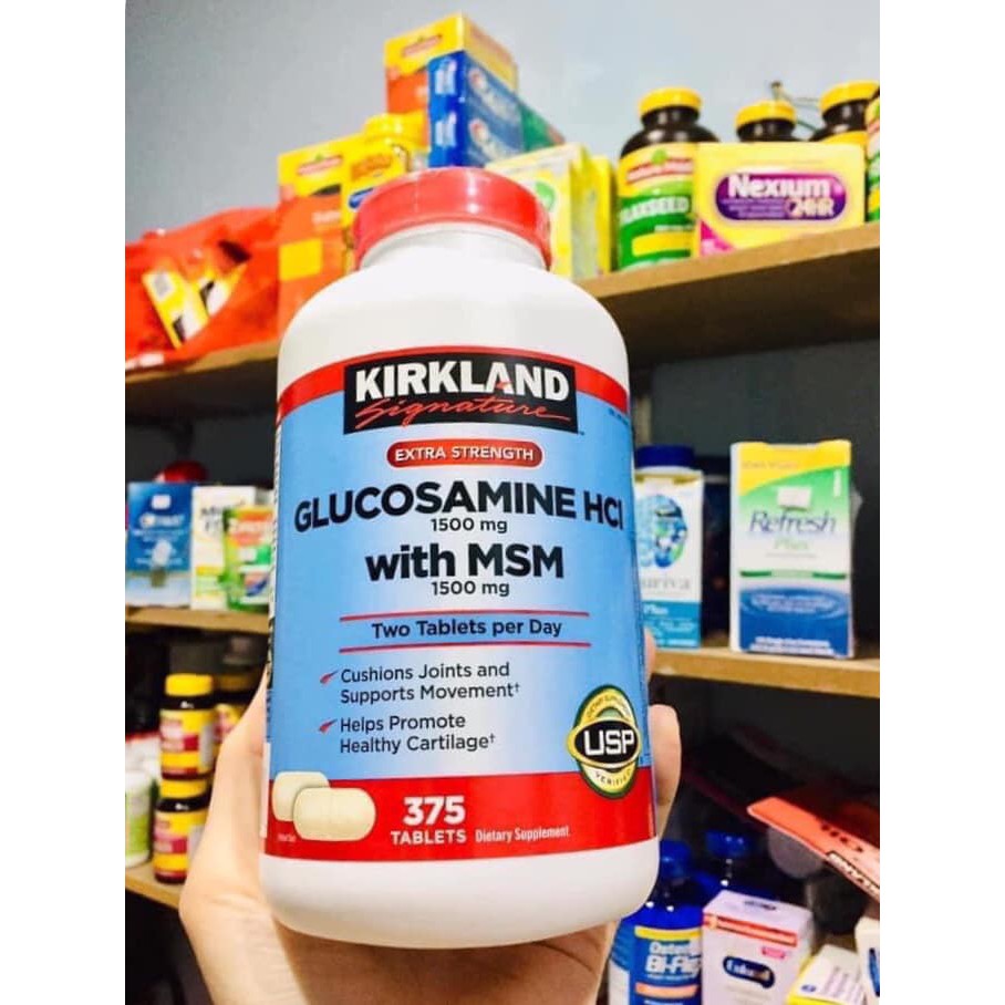 Glucosamin Kirkland Hổ Trợ Xương Khớp HCL & MSM 1500mg - 375 viên Mỹ