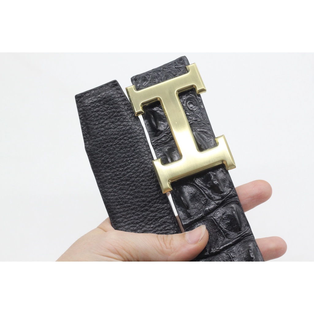 Dây Thắt Lưng, Dây Nịt Nam Gai Da Cá Sấu Bản 3.8cm Bản Liền Không Nối Sản Phẩm Kèm Mặt Khóa Cao Cấp Bảo Hành 12 Tháng