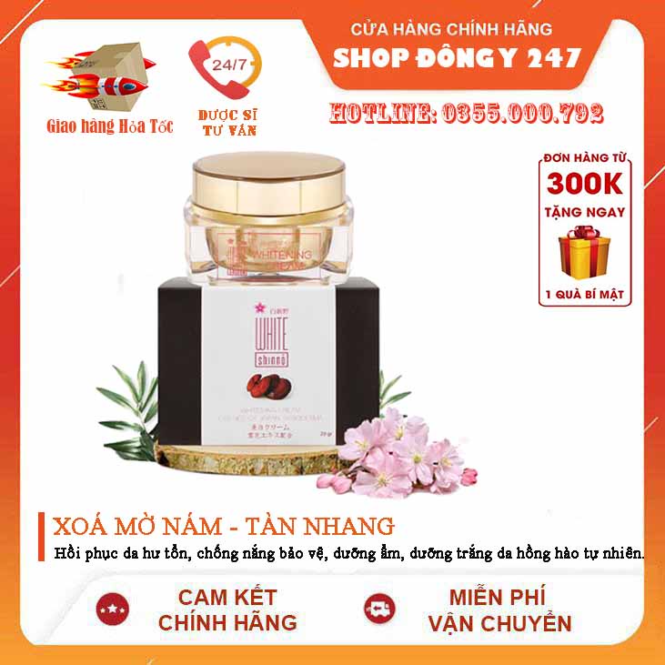 ✅ Kem làm mờ thâm nám và dưỡng trắng da White Shinno Nhật Bản 👍[Freeship] ❤️